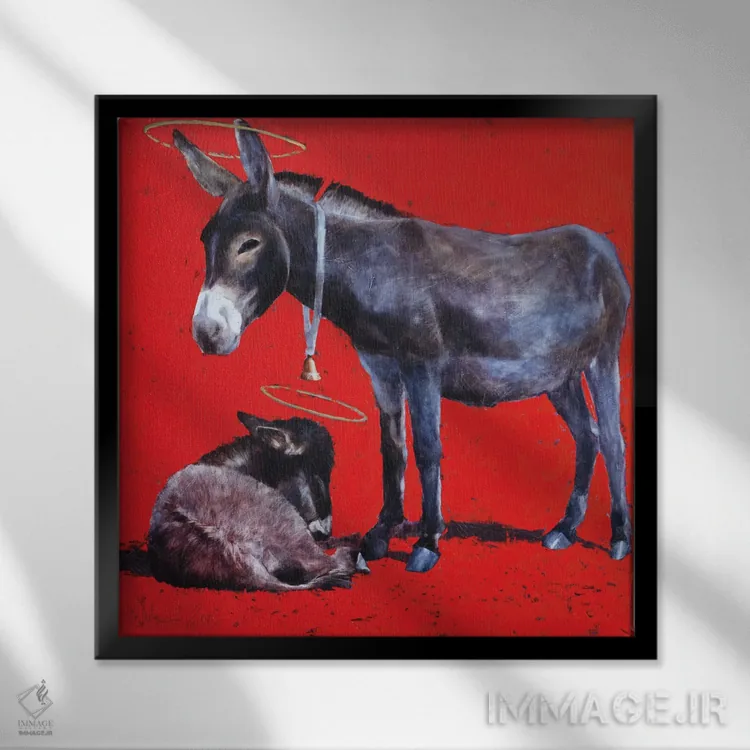 تابلو خانواده مقدس اثر ایگور شولمان - نمای قابدار مشکی