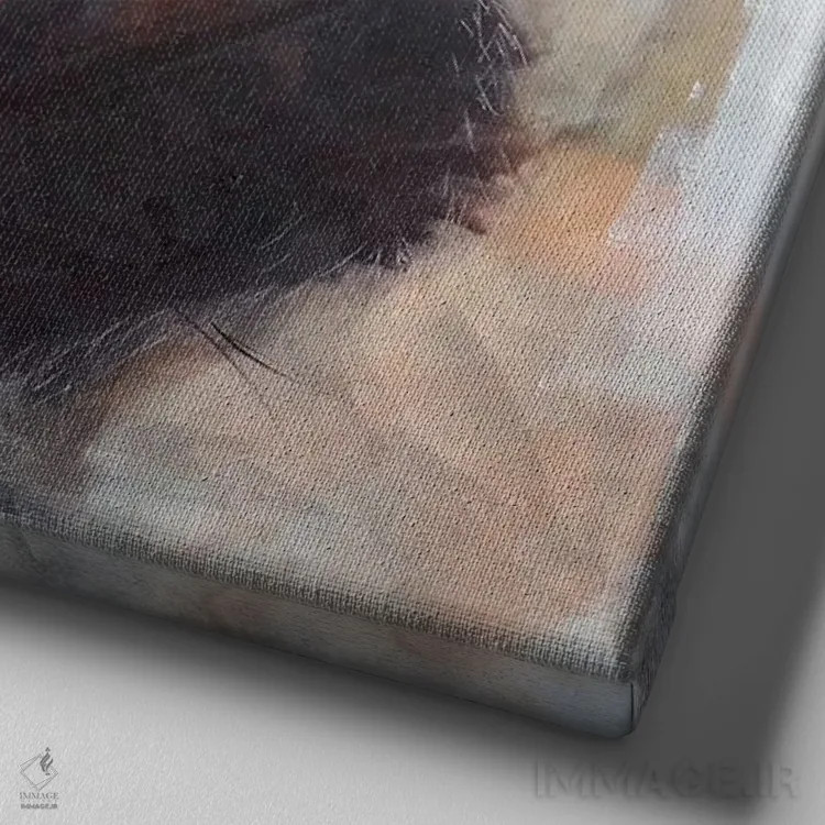 تابلو سگ سوم اثر ایگور شولمان - نمای نزدیک بافت بوم