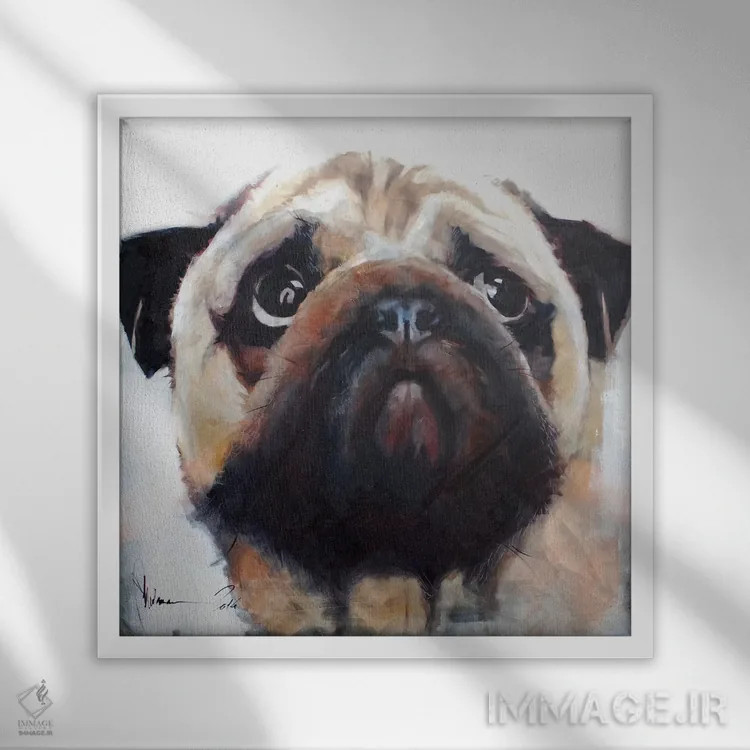 تابلو سگ سوم اثر ایگور شولمان - نمای قابدار سفید