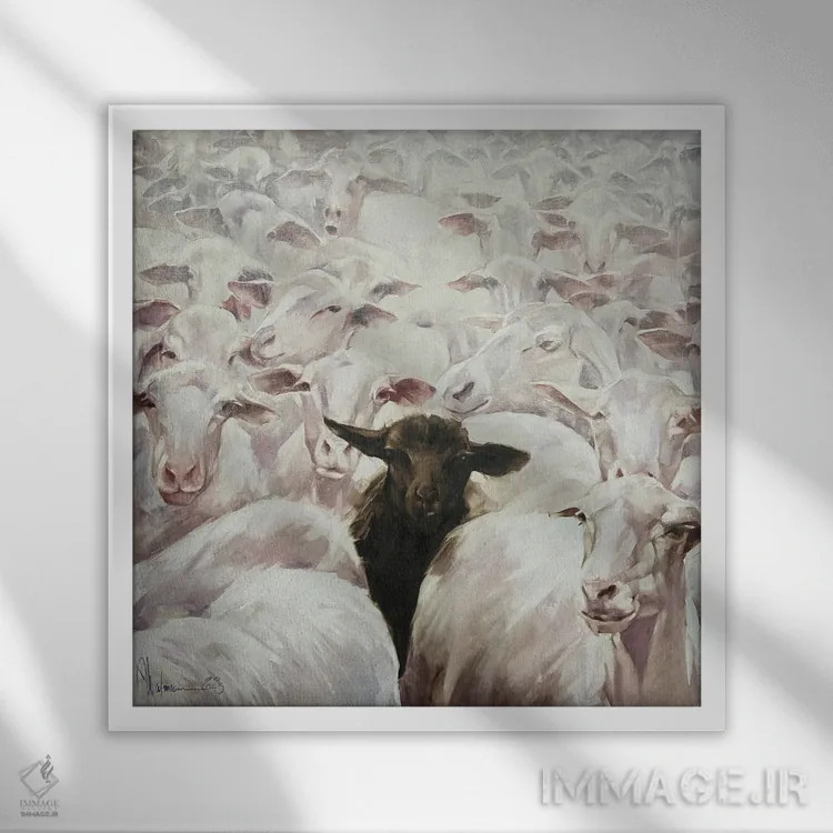 تابلو کشتی سیاه اثر ایگور شولمان - نمای قابدار سفید