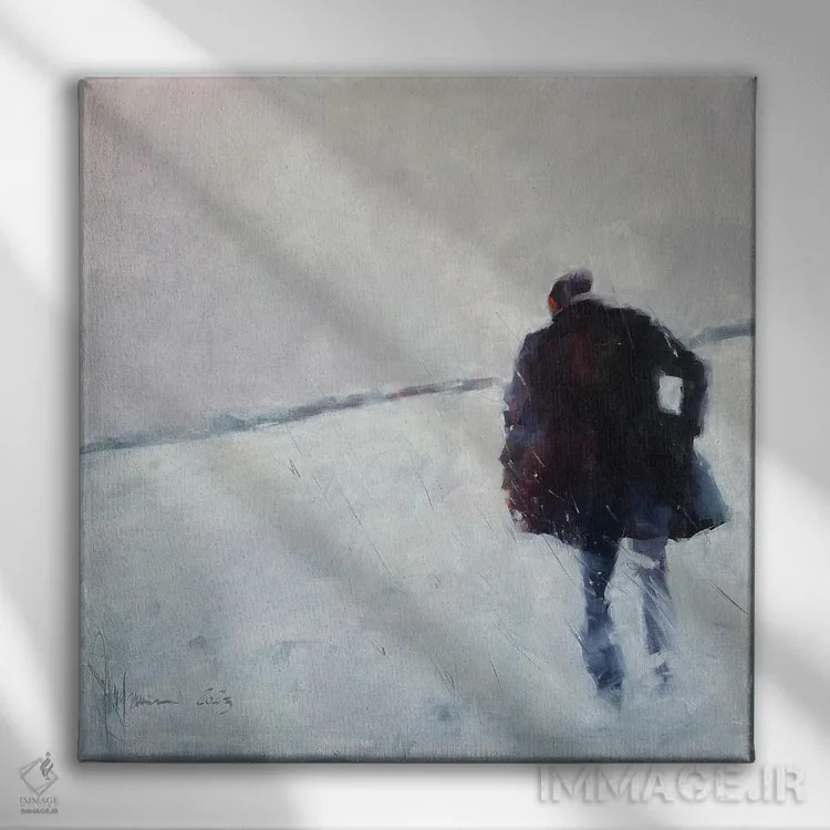 تابلو افق فرو رفته اثر ایگور شولمان - نمای روبهرو روی دیوار