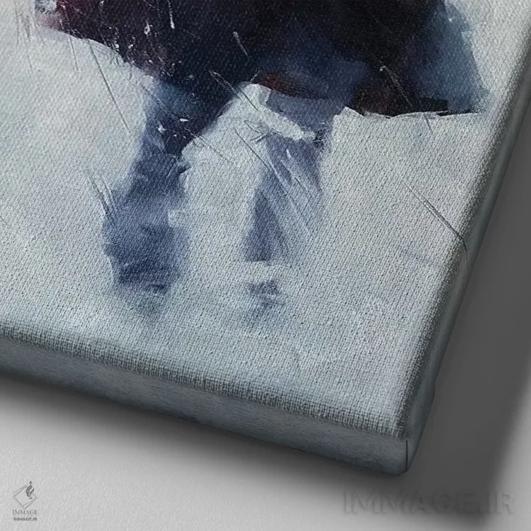 تابلو افق فرو رفته اثر ایگور شولمان - نمای نزدیک بافت بوم