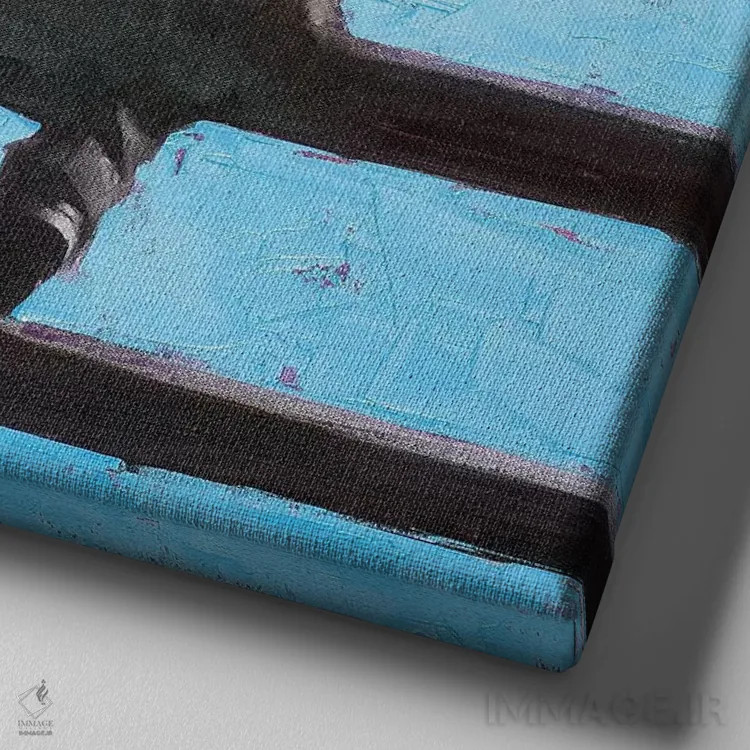 تابلو گفتگوی جدی اثر ایگور شولمان - نمای نزدیک بافت بوم