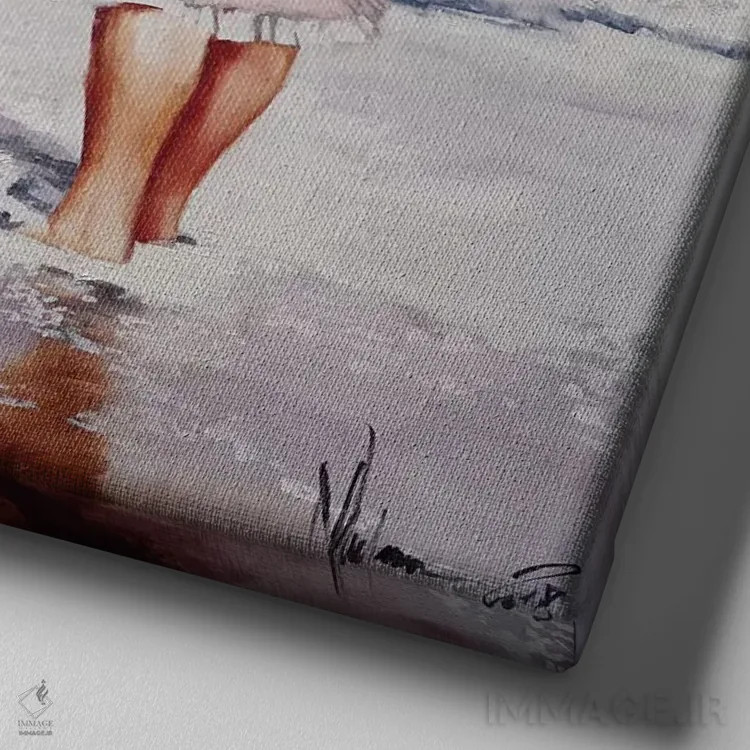 تابلو تاریخچه خانوادگی اثر ایگور شولمان - نمای نزدیک بافت بوم