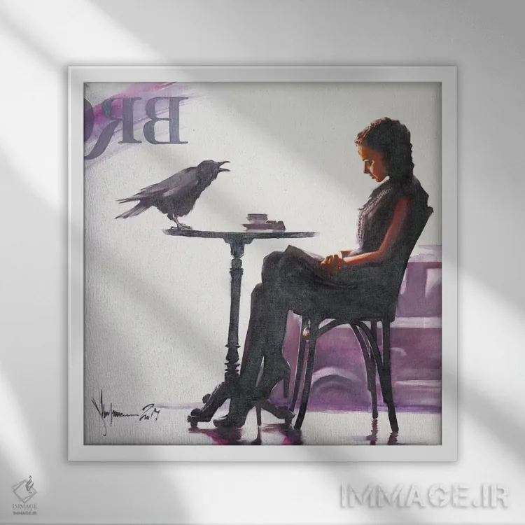 تابلو کافه برایتون اثر ایگور شولمان - نمای قابدار سفید