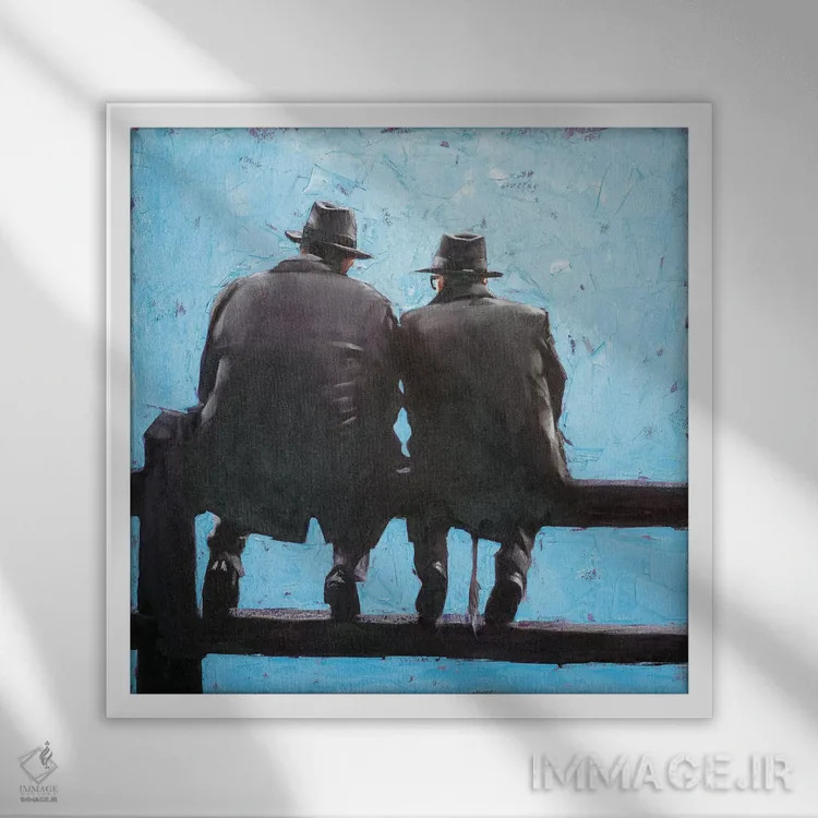 تابلو گفتگوی جدی اثر ایگور شولمان - نمای قابدار سفید