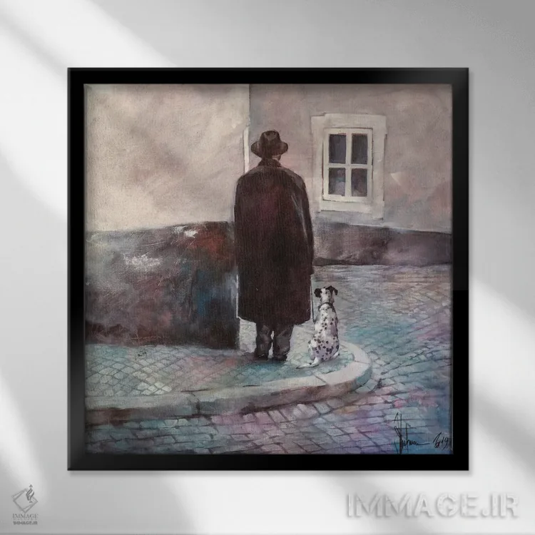 تابلو همسایه من اثر ایگور شولمان - نمای قابدار مشکی