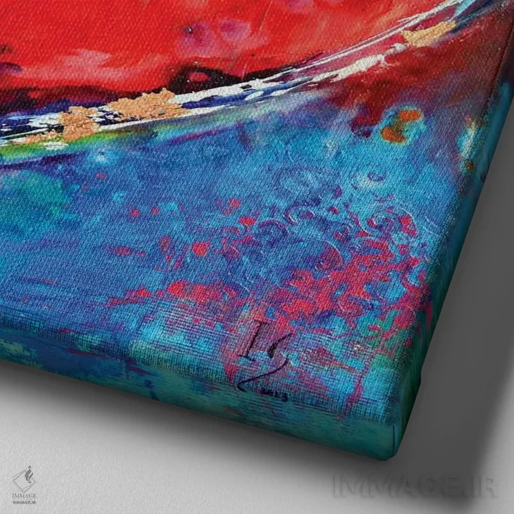 تابلو موسیقی قلب اثر ایوان گوادراما - نمای نزدیک بافت بوم