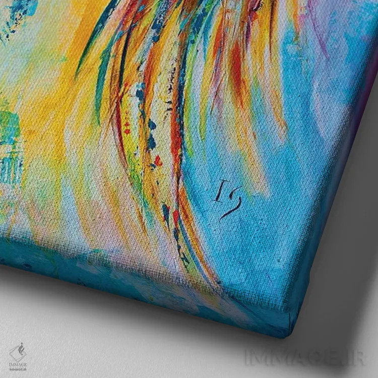 تابلو فرشته شعله جاویدان اثر ایوان گوادراما - نمای نزدیک بافت بوم