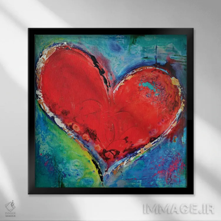 تابلو موسیقی قلب اثر ایوان گوادراما - نمای قابدار مشکی