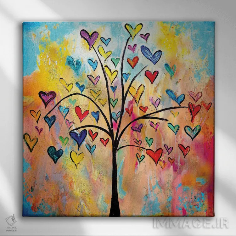 تابلو درخت قلبها اثر ایوان گوادراما - نمای روبهرو روی دیوار