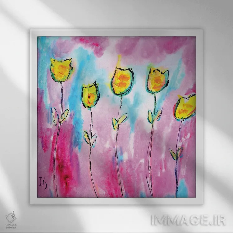 تابلو روزی در باغ اثر ایوان گوادراما - نمای قابدار سفید