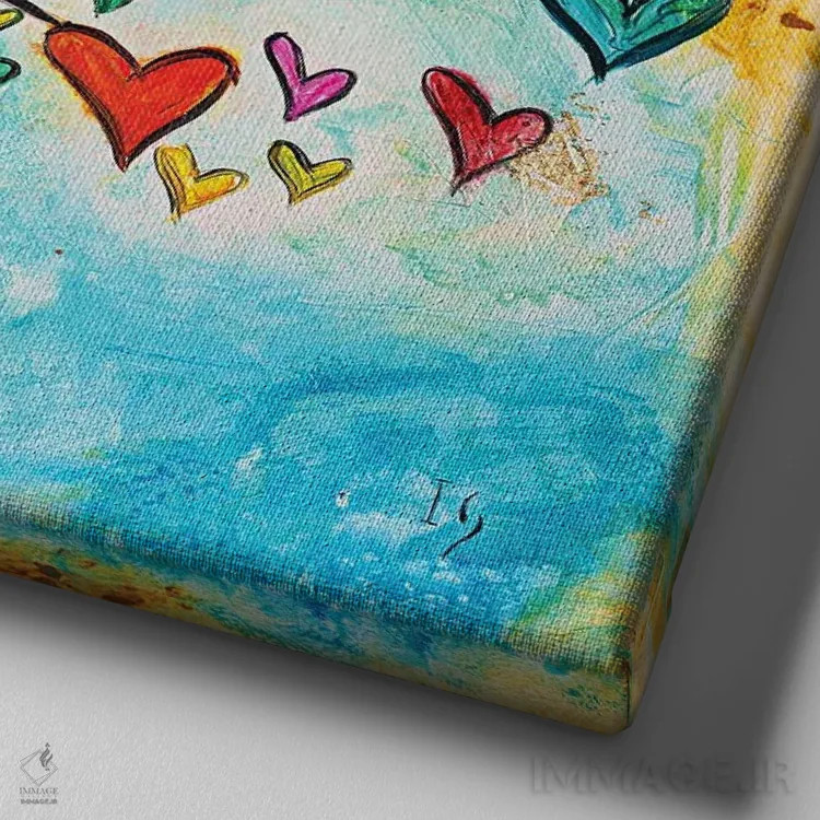 تابلو درخت زندگی اثر ایوان گوادراما - نمای نزدیک بافت بوم