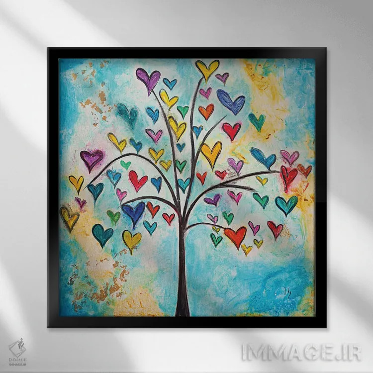 تابلو درخت زندگی اثر ایوان گوادراما - نمای قابدار مشکی