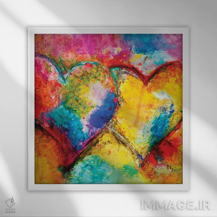 تابلو دو قلب اثر ایوان گوادراما - نمای قابدار سفید