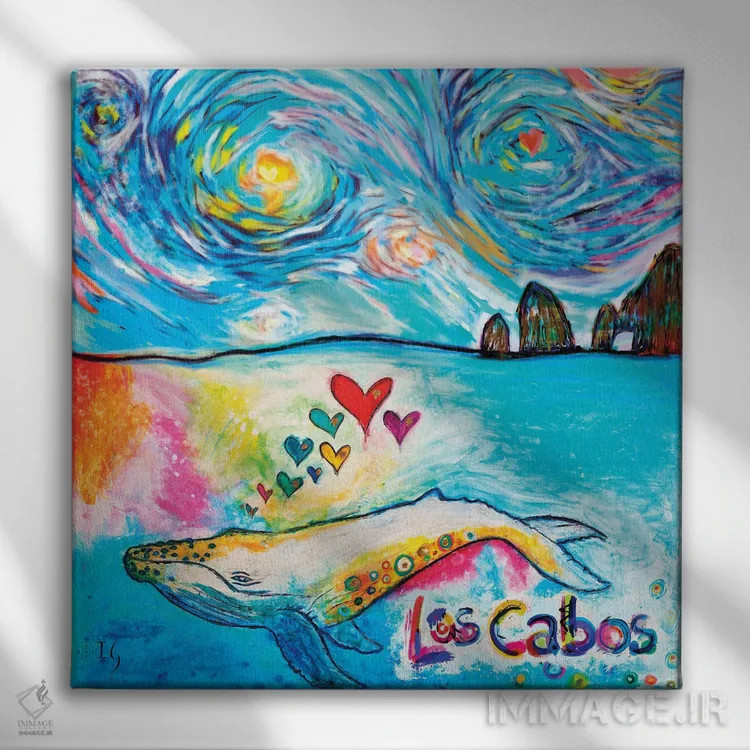 تابلو نهنگ لوس کابوس (مکزیک) اثر ایوان گوادراما - نمای روبهرو روی دیوار