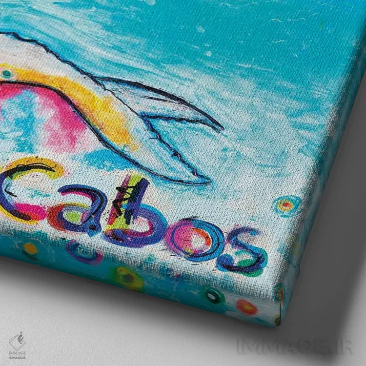 تابلو نهنگ لوس کابوس (مکزیک) اثر ایوان گوادراما - نمای نزدیک بافت بوم