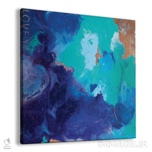 تابلو سایههای آبی عشق اثر اینس کاپلون - نمای پرسپکتیو محصول