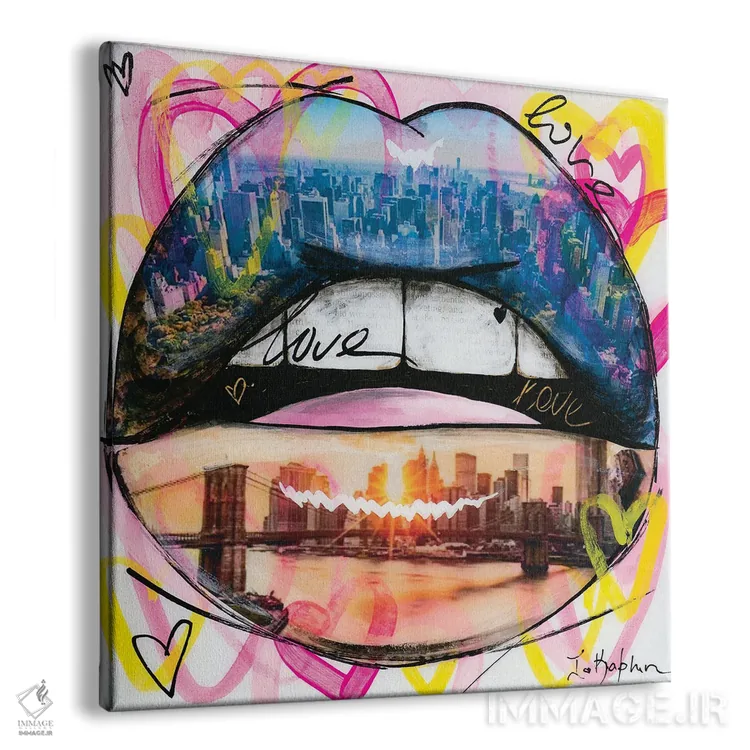 تابلو لبهای عاشقانه اثر اینس کاپلون - نمای پرسپکتیو محصول