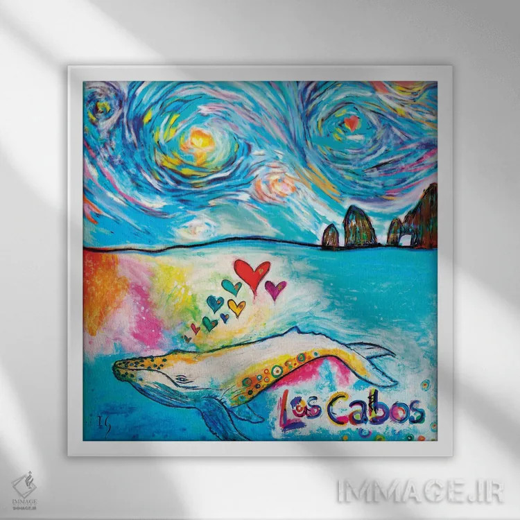 تابلو نهنگ لوس کابوس (مکزیک) اثر ایوان گوادراما - نمای قابدار سفید