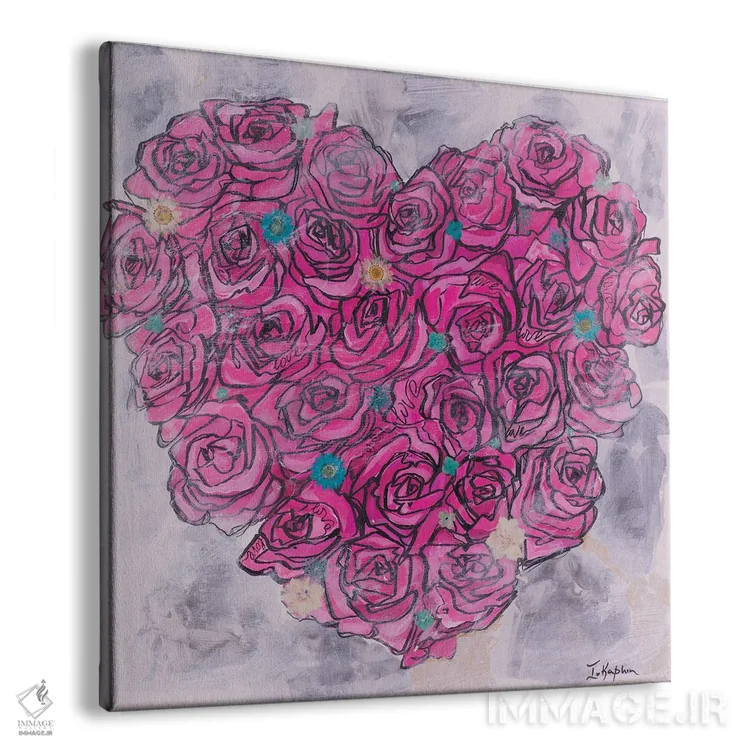 تابلو عشق و گل سرخ اثر اینس کاپلون - نمای پرسپکتیو محصول