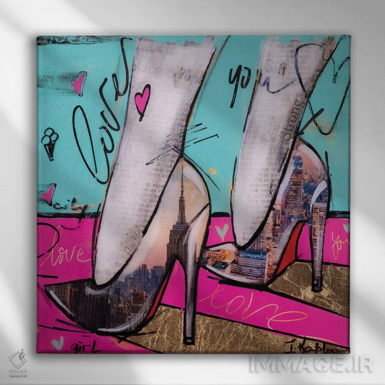 تابلو دختر شهری ۲ اثر اینس کاپلون - نمای روبهرو روی دیوار