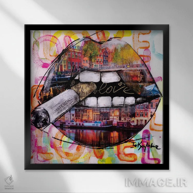 تابلو آمستردام من اثر اینس کاپلون - نمای قابدار مشکی
