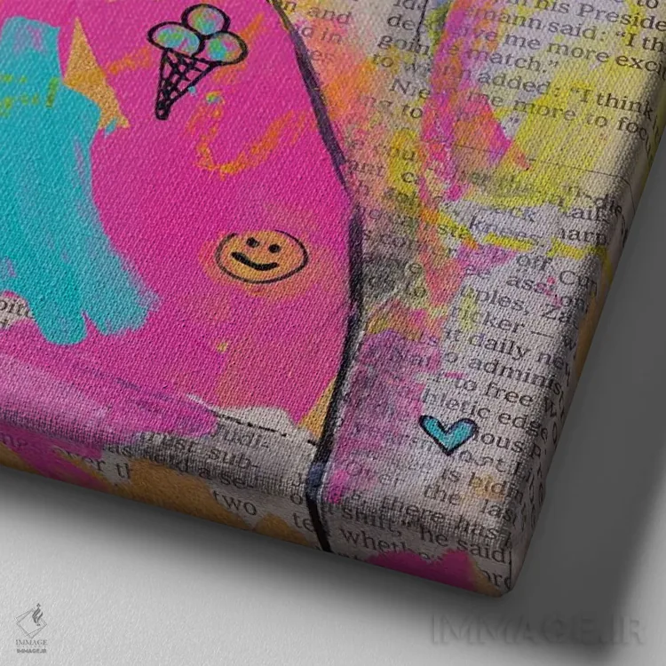 تابلو شهر عشق اثر اینس کاپلون - نمای نزدیک بافت بوم