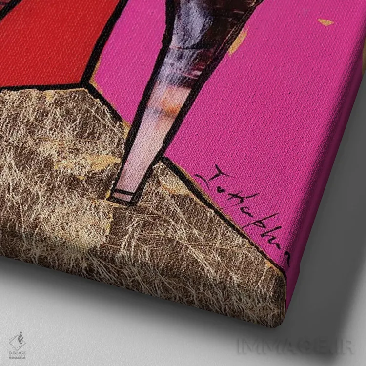 تابلو دختر شهری اثر اینس کاپلون - نمای نزدیک بافت بوم