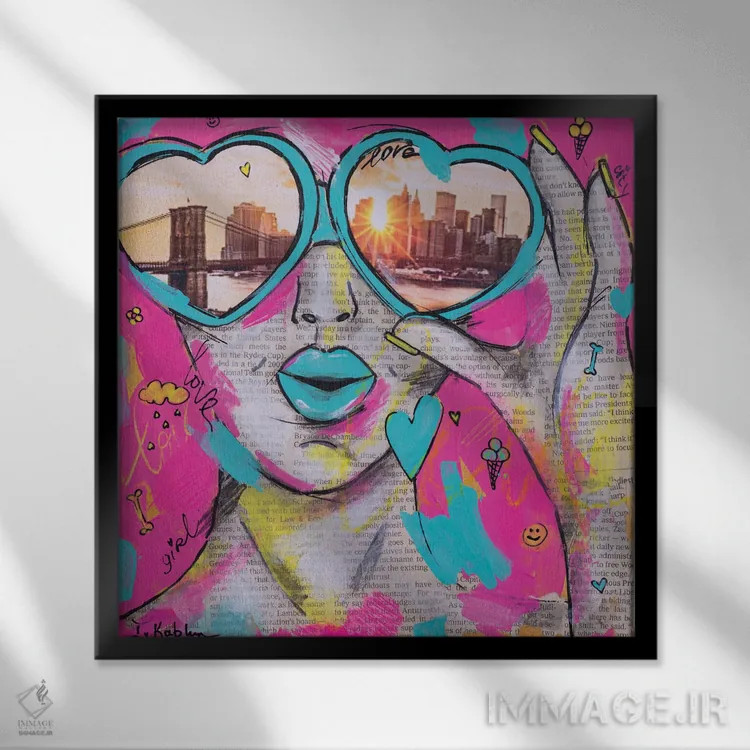 تابلو شهر عشق اثر اینس کاپلون - نمای قابدار مشکی