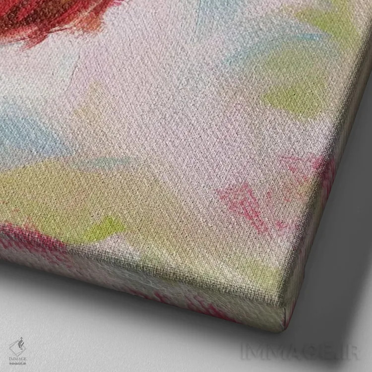 تابلو رنگارنگ اثر ایرینا خورت - نمای نزدیک بافت بوم