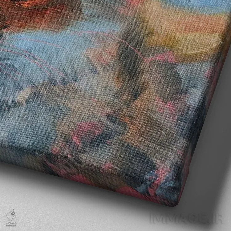 تابلو تفریح اثر ایرینا خورت - نمای نزدیک بافت بوم