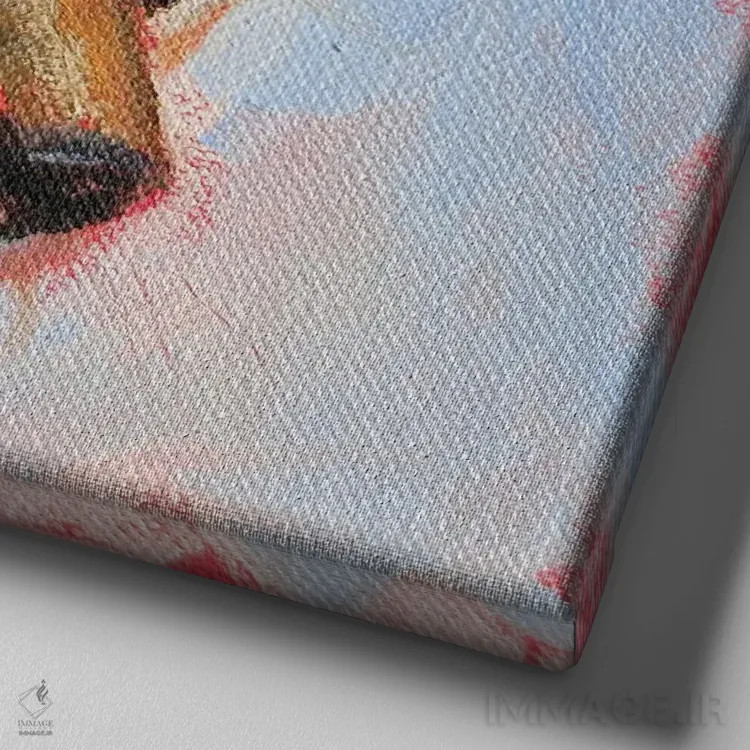 تابلو شکار اثر ایرینا خورت - نمای نزدیک بافت بوم