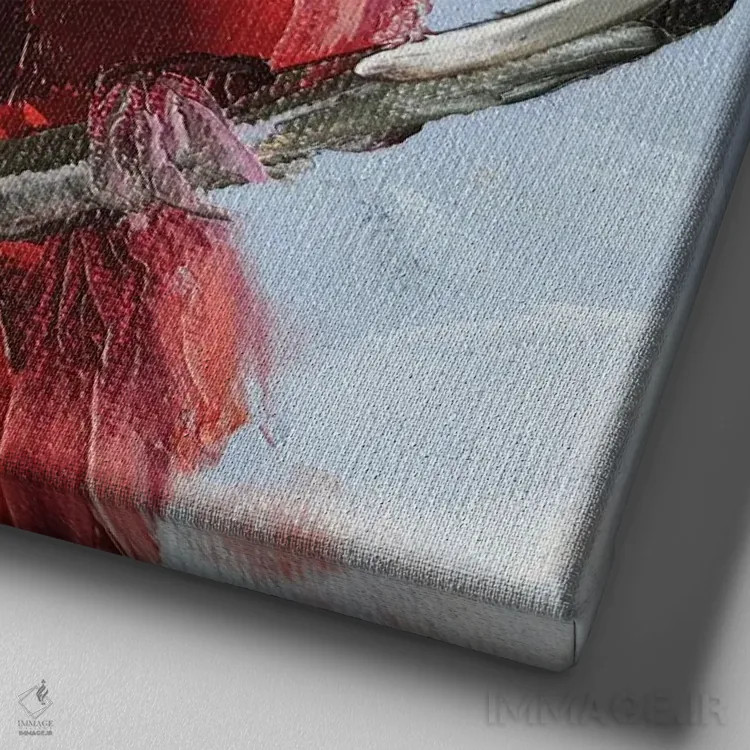 تابلو عشق و مراقبت I اثر ایرینا خورت - نمای نزدیک بافت بوم