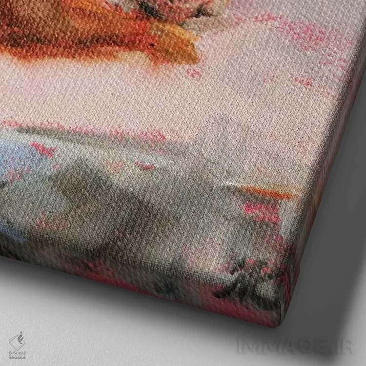 تابلو پرنشاط اثر ایرینا خورت - نمای نزدیک بافت بوم