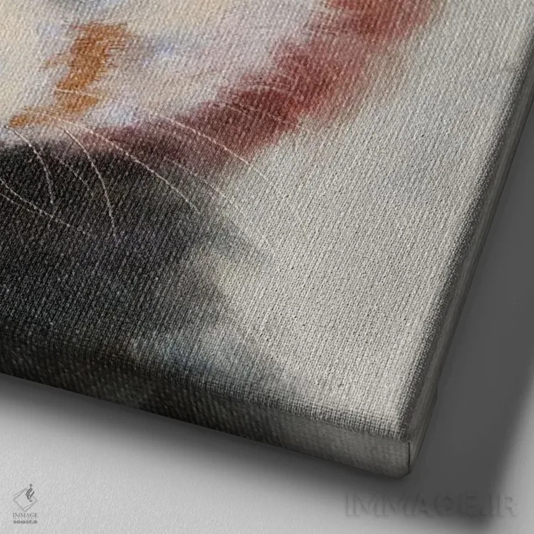 تابلو کنجکاوی ملایم اثر ایرینا خورت - نمای نزدیک بافت بوم