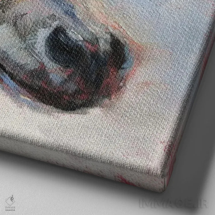 تابلو لبخند زدن اثر ایرینا خورت - نمای نزدیک بافت بوم