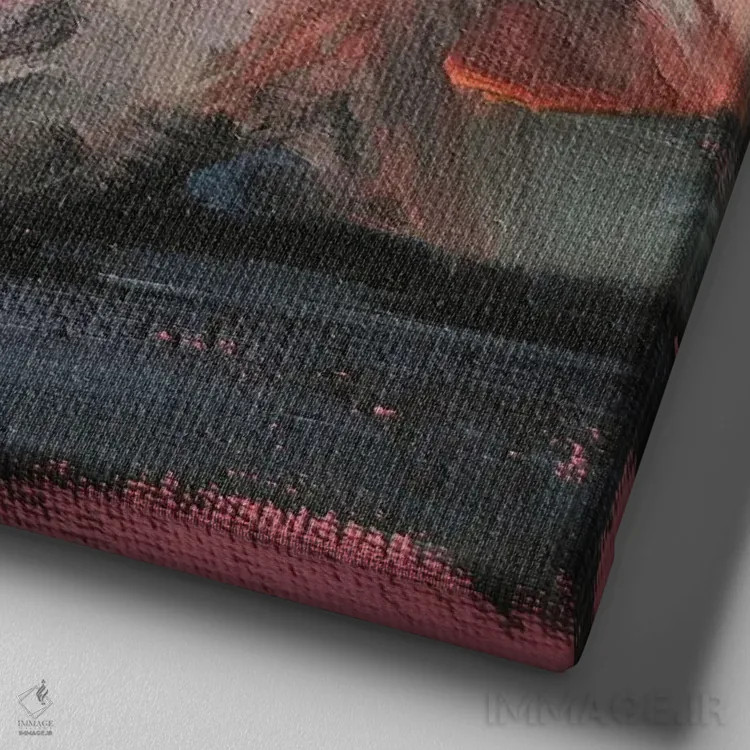 تابلو لبخند اثر ایرینا خورت - نمای نزدیک بافت بوم