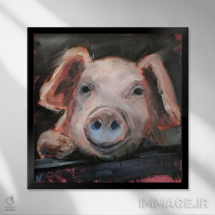 تابلو لبخند اثر ایرینا خورت - نمای قابدار مشکی