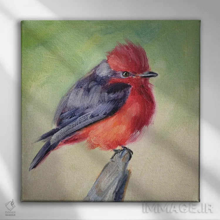 تابلو قرمز لاکی اثر ایرینا خورت - نمای روبهرو روی دیوار