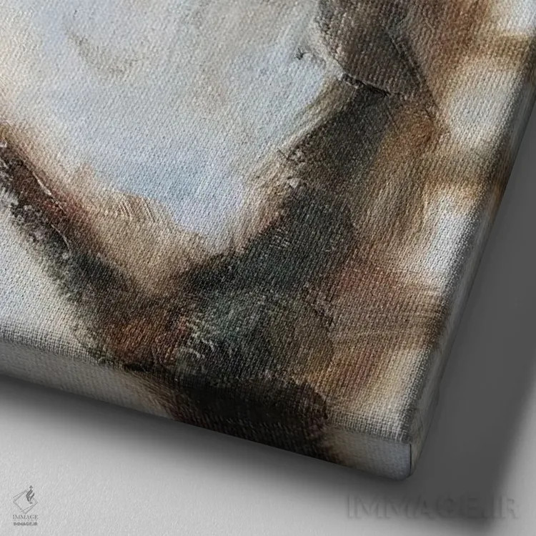 تابلو زمستان اثر ایرینا خورت - نمای نزدیک بافت بوم