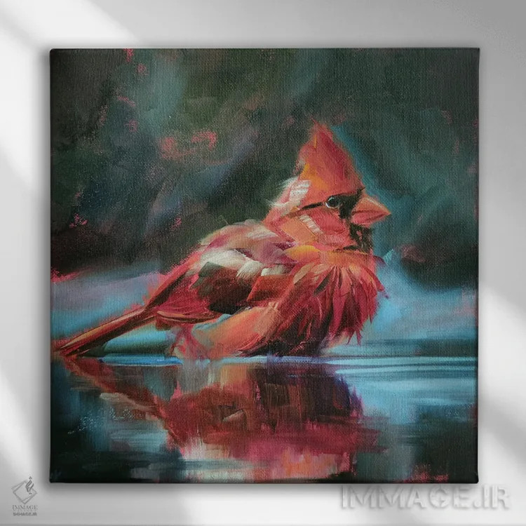 تابلو آرامش ارغوانی اثر ایرینا خورت - نمای روبهرو روی دیوار