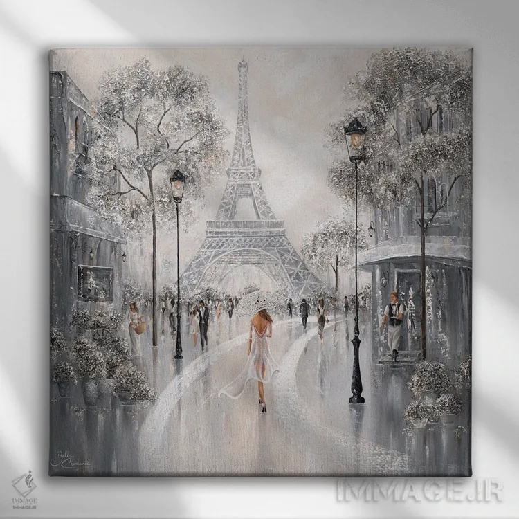 تابلو Flair Of Paris,برج ایفل، رنگوبوی پاریس اثر ایزابیلا کارولِویچ - نمای روبهرو روی دیوار