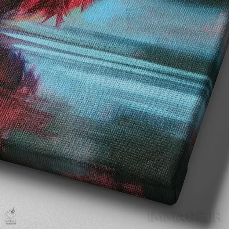 تابلو آرامش ارغوانی اثر ایرینا خورت - نمای نزدیک بافت بوم