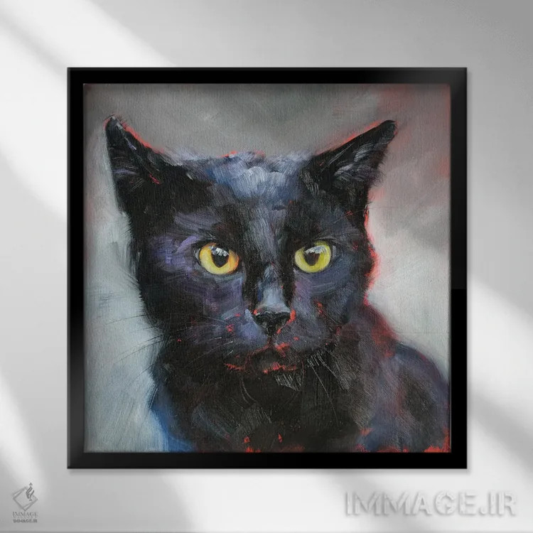 تابلو نگاه شکارچی اثر ایرینا خورت - نمای قابدار مشکی