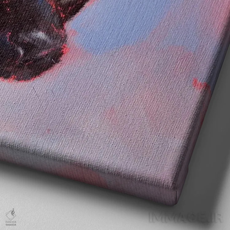 تابلو نگاه کنجکاو اثر ایرینا خورت - نمای نزدیک بافت بوم