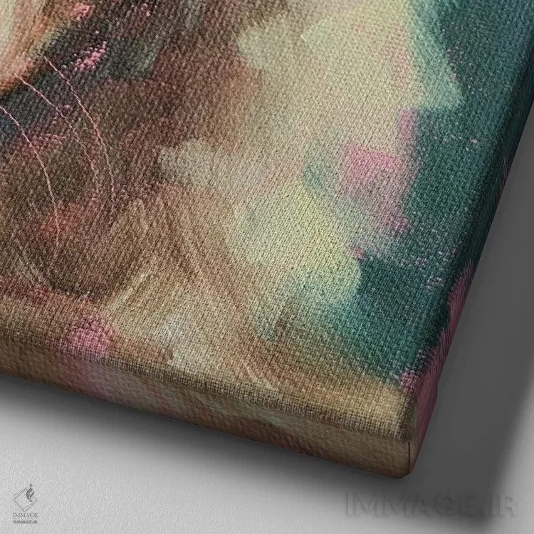 تابلو جوان اثر ایرینا خورت - نمای نزدیک بافت بوم