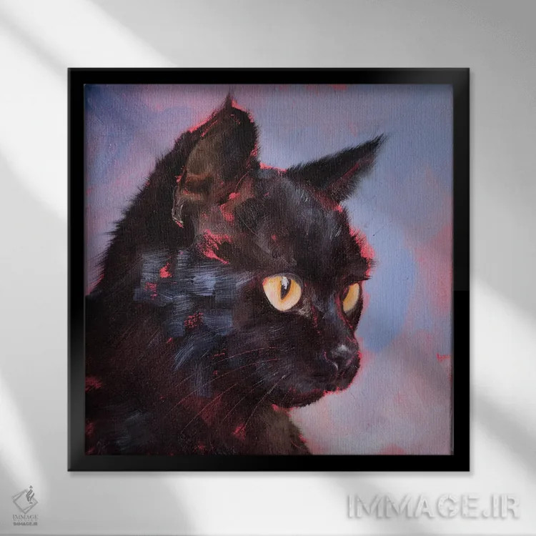 تابلو نگاه کنجکاو اثر ایرینا خورت - نمای قابدار مشکی