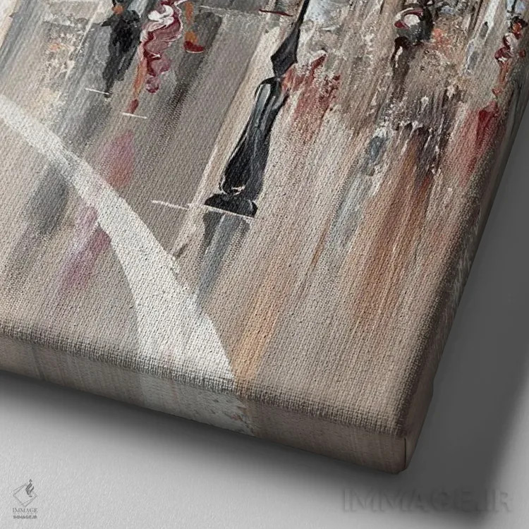 تابلو پاریس باشکوه اثر ایزابیلا کارولِویچ - نمای نزدیک بافت بوم