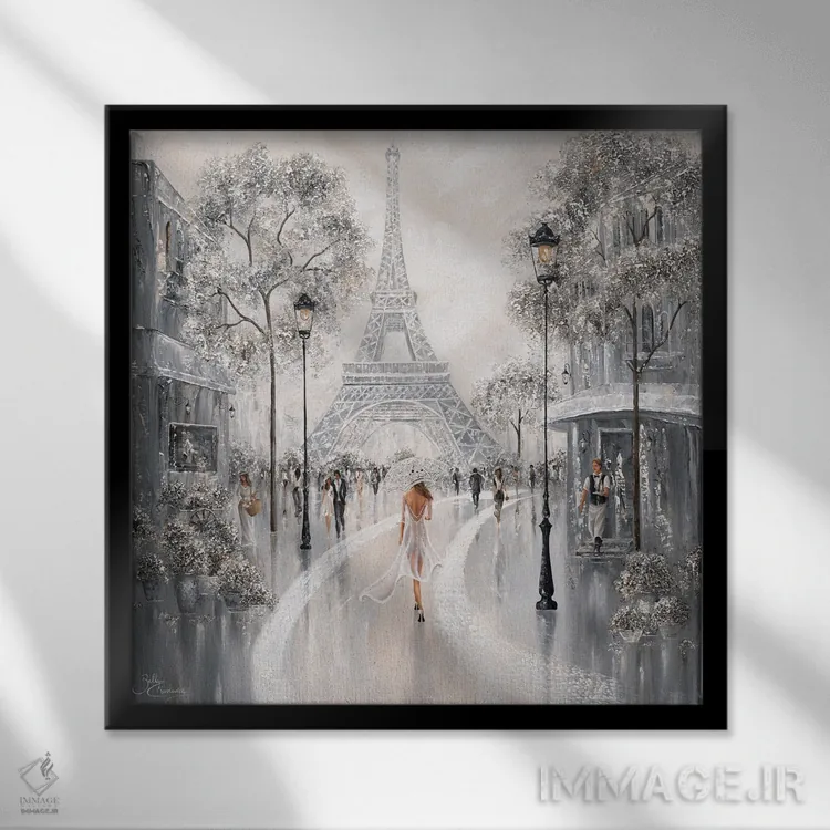 تابلو Flair Of Paris,برج ایفل، رنگوبوی پاریس اثر ایزابیلا کارولِویچ - نمای قابدار مشکی